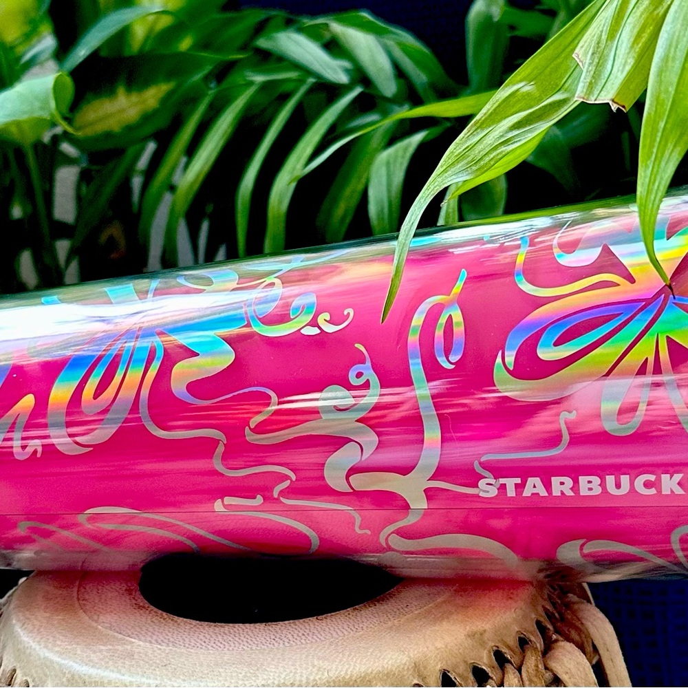 Starbucks Pink & Silver Metallic Ribbon Gift Wrap
Bow COLOR CHANGING Tumbler.NWT